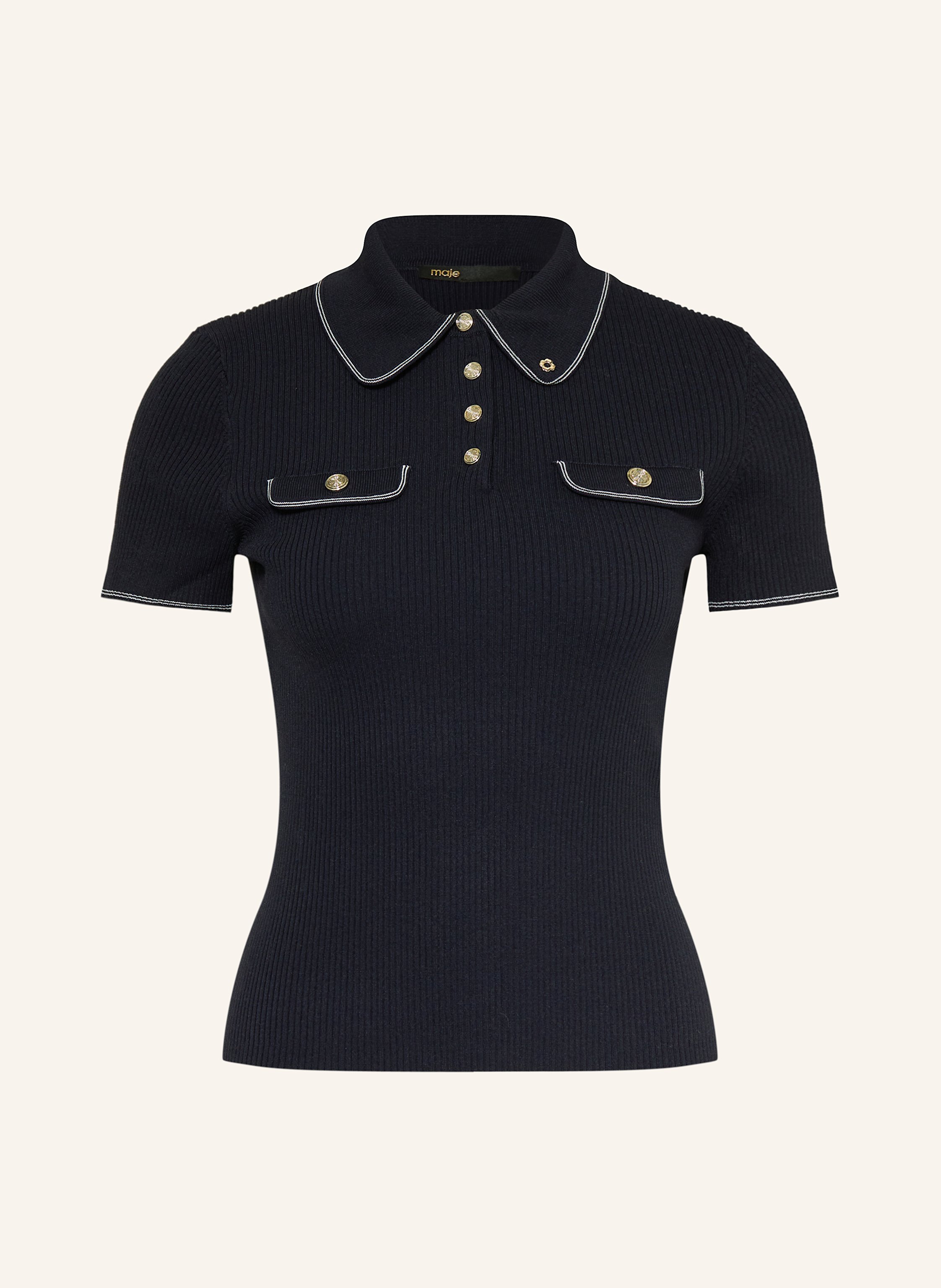 maje Strick-Poloshirt