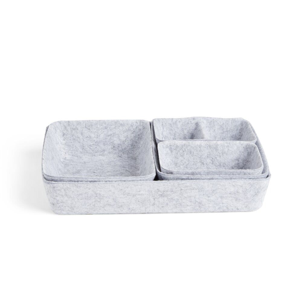 Panière de rangement en feutrine lot de 5 tailles