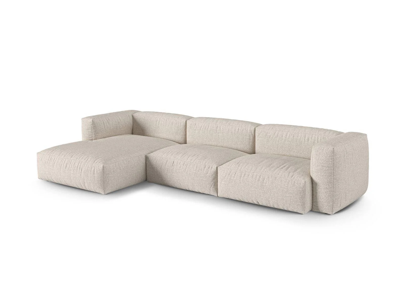 Modulaire hoekbank Martina links bouclé