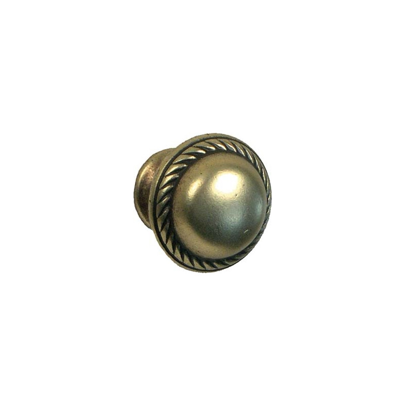 Bouton avec contour torsadé en zamac bronze Ø 25 mm LINEA BERTOMANI