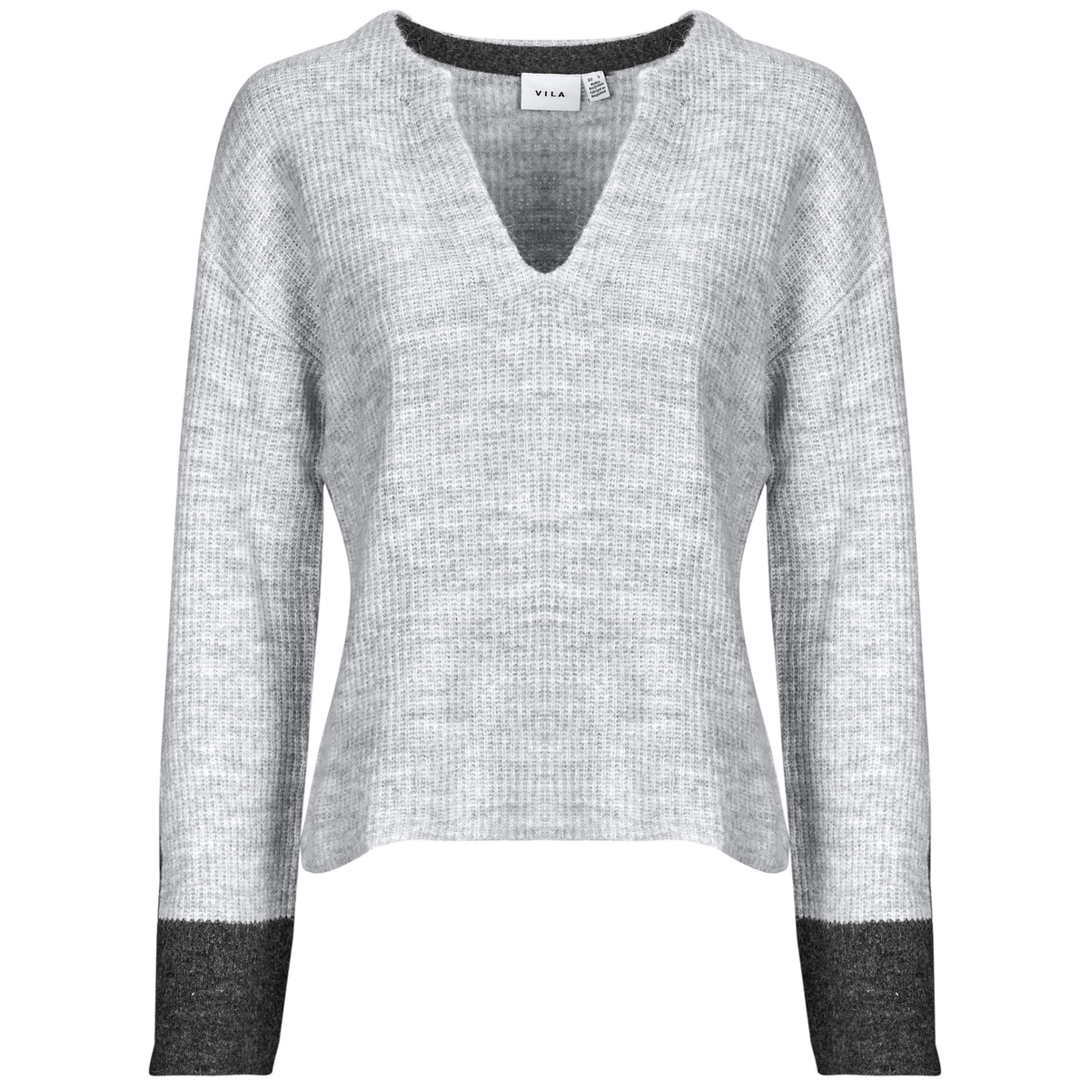 Vila - VIALVA V-NECK - Grey