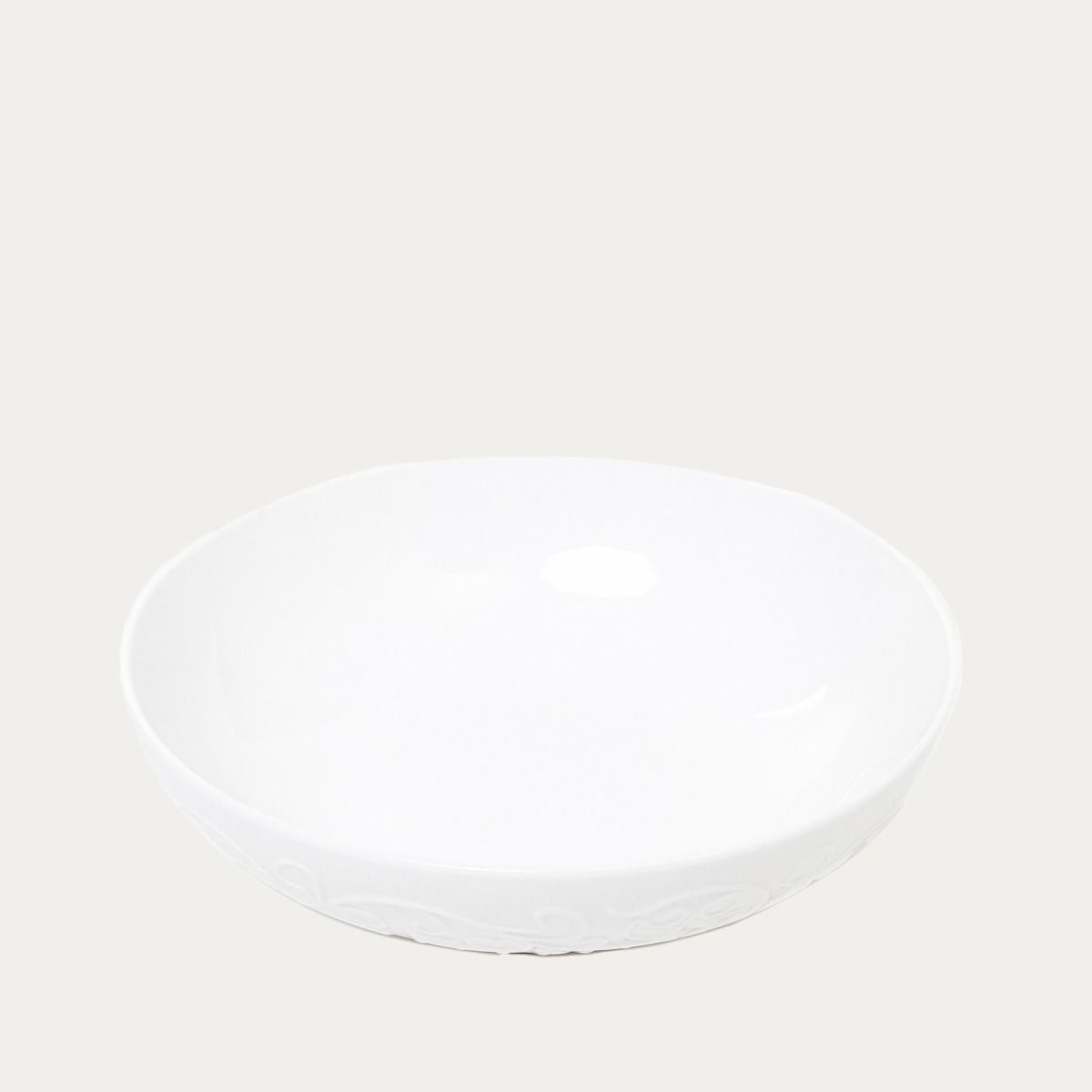 Talerz SYLIA głęboki biały z ornamentem 20 cm