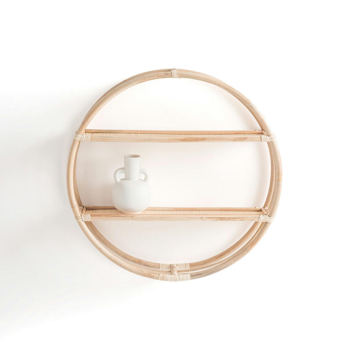 Etagère murale ronde en rotin Ø60 cm, Malu