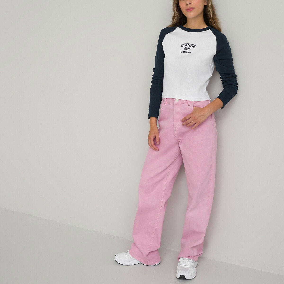 T-shirt cropped à manches longues