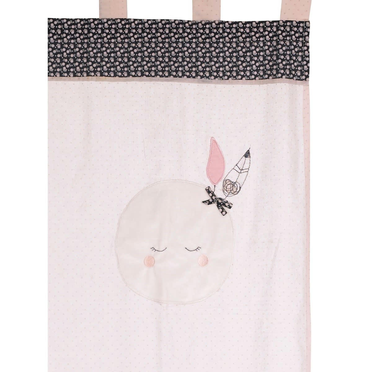 MISS FLEUR DE LUNE - Rideau à pattes 105x180cm en coton rose