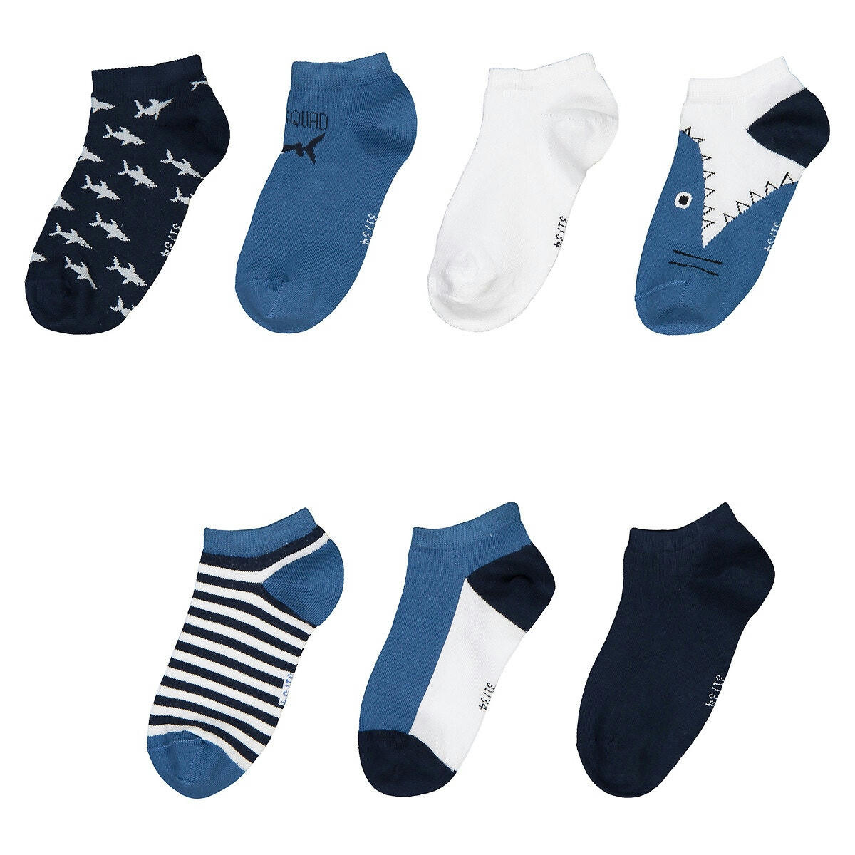 Lot de 7 paires de socquettes motif requin