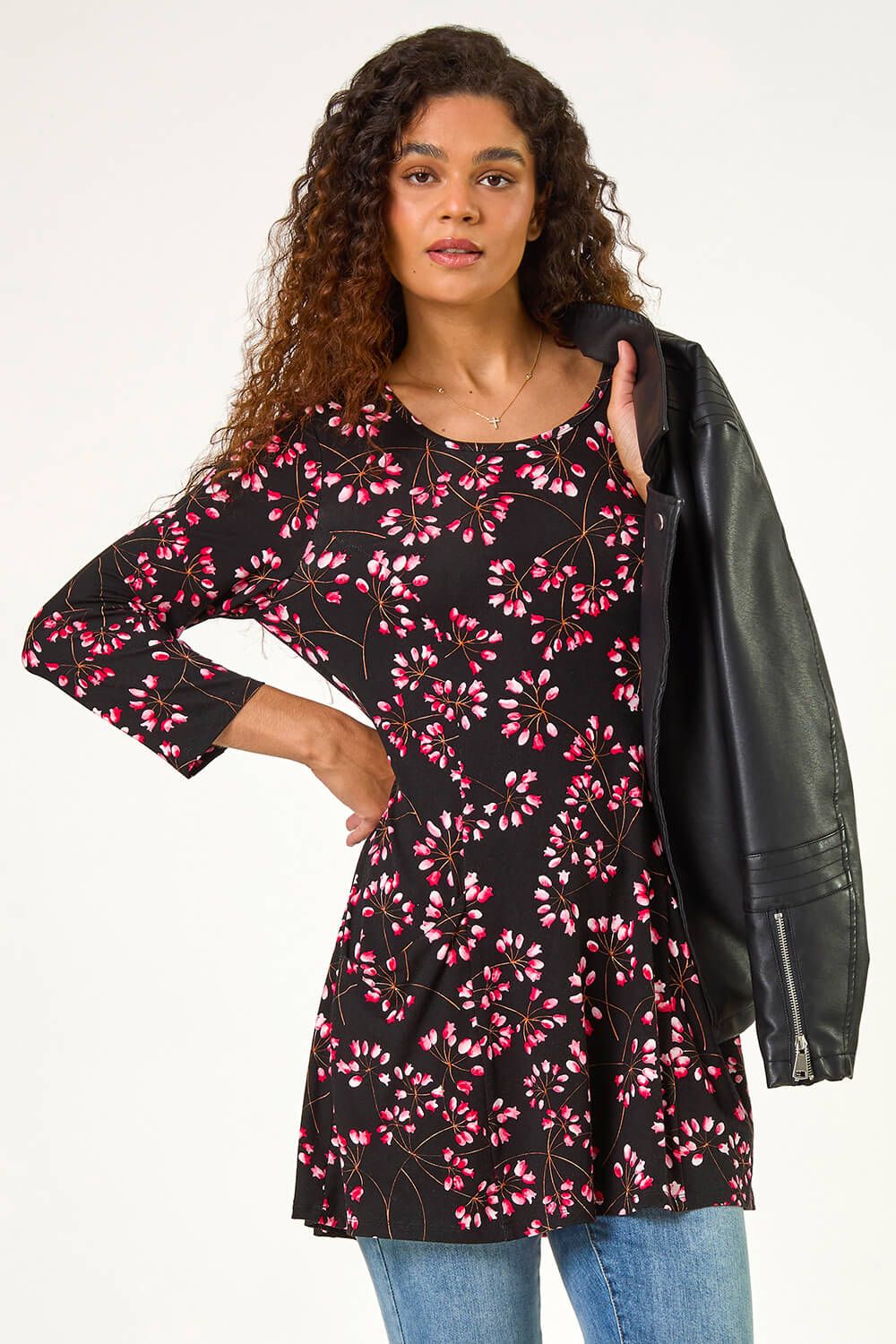 Roman Floral Print Tunic
