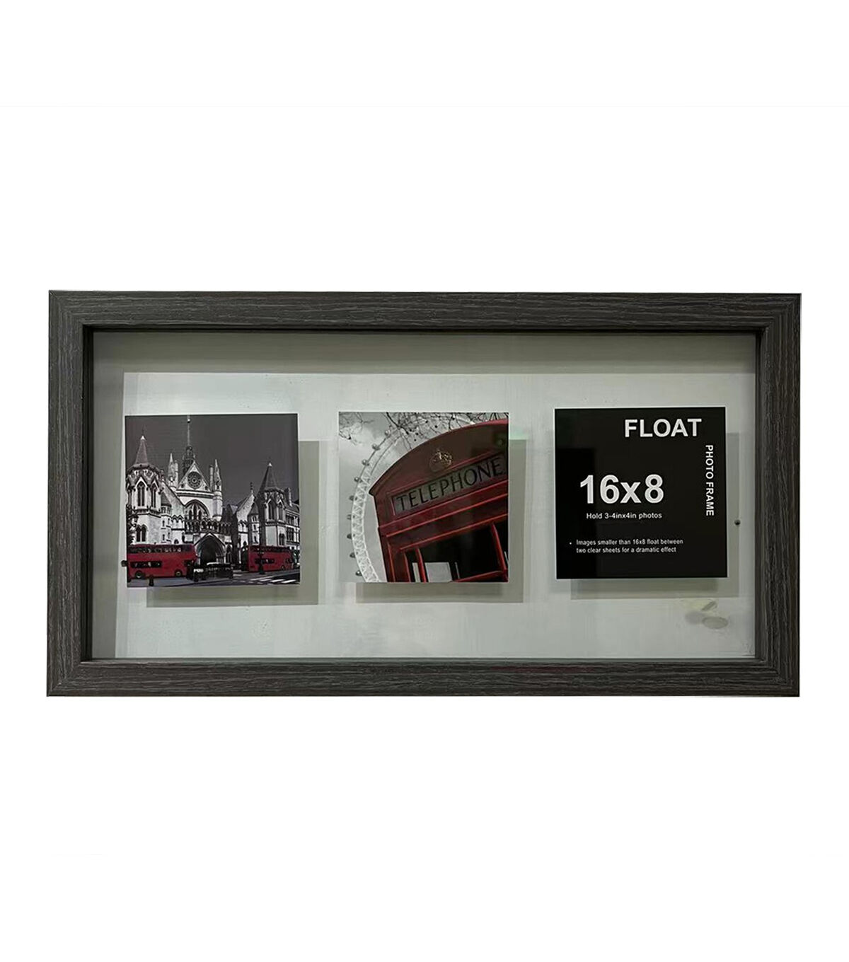 Innovative Home Creations 8 x 16 Gray Wood Float Frame