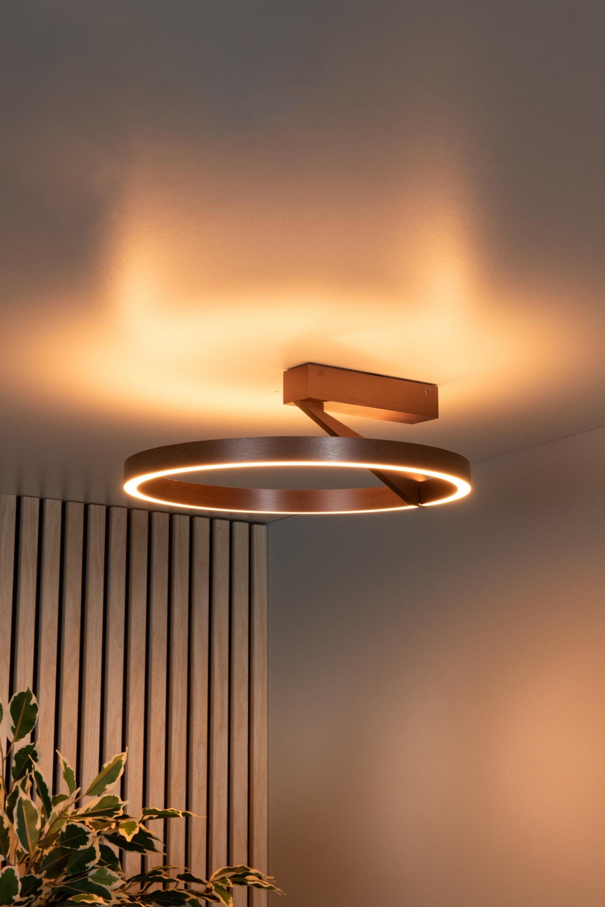 Lucide plafonnière APPLAUSE - Geïntegreerde LED - Koffie