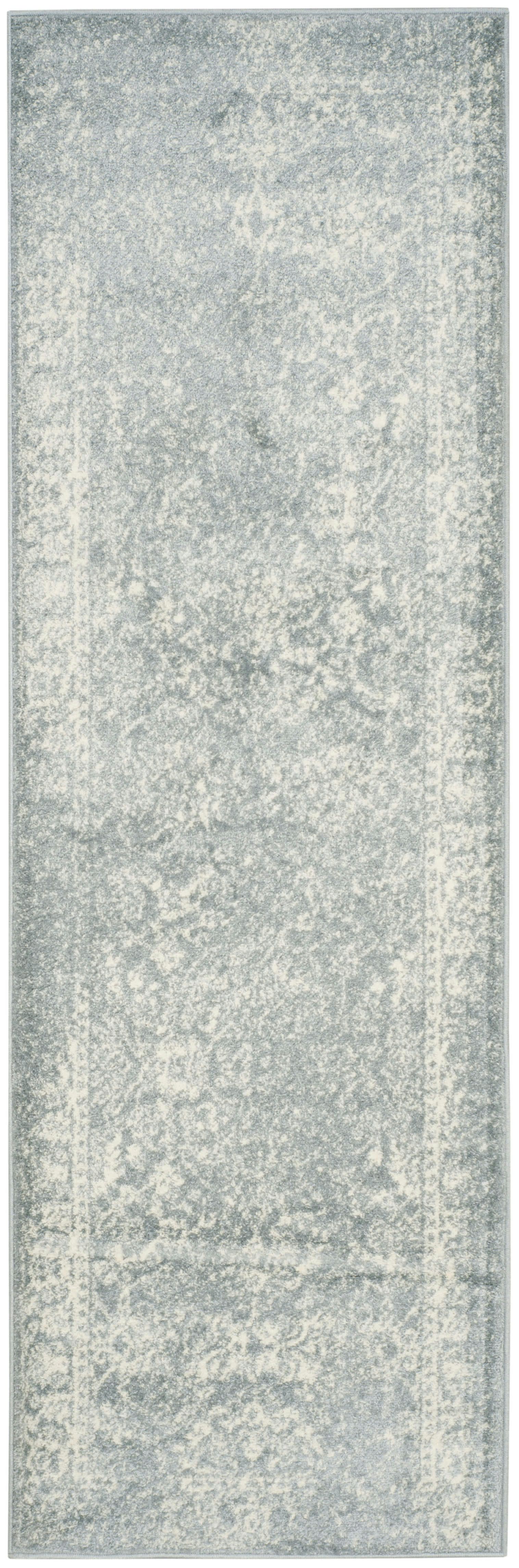 ADIRONDACK - Tapis de salon interieur en gris ardoise & ivoire, 76 x 244 cm
