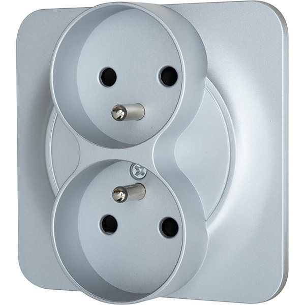 Double prise avec terre Jacobsen Espen aluminium composable