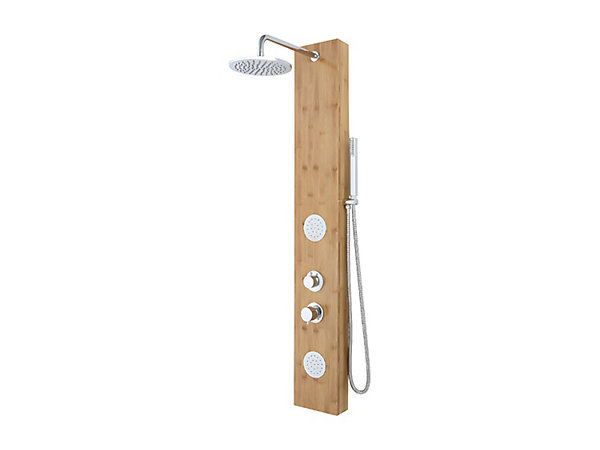 Colonne de douche hydromassante en bambou - 20 x 140 cm - SOLAL