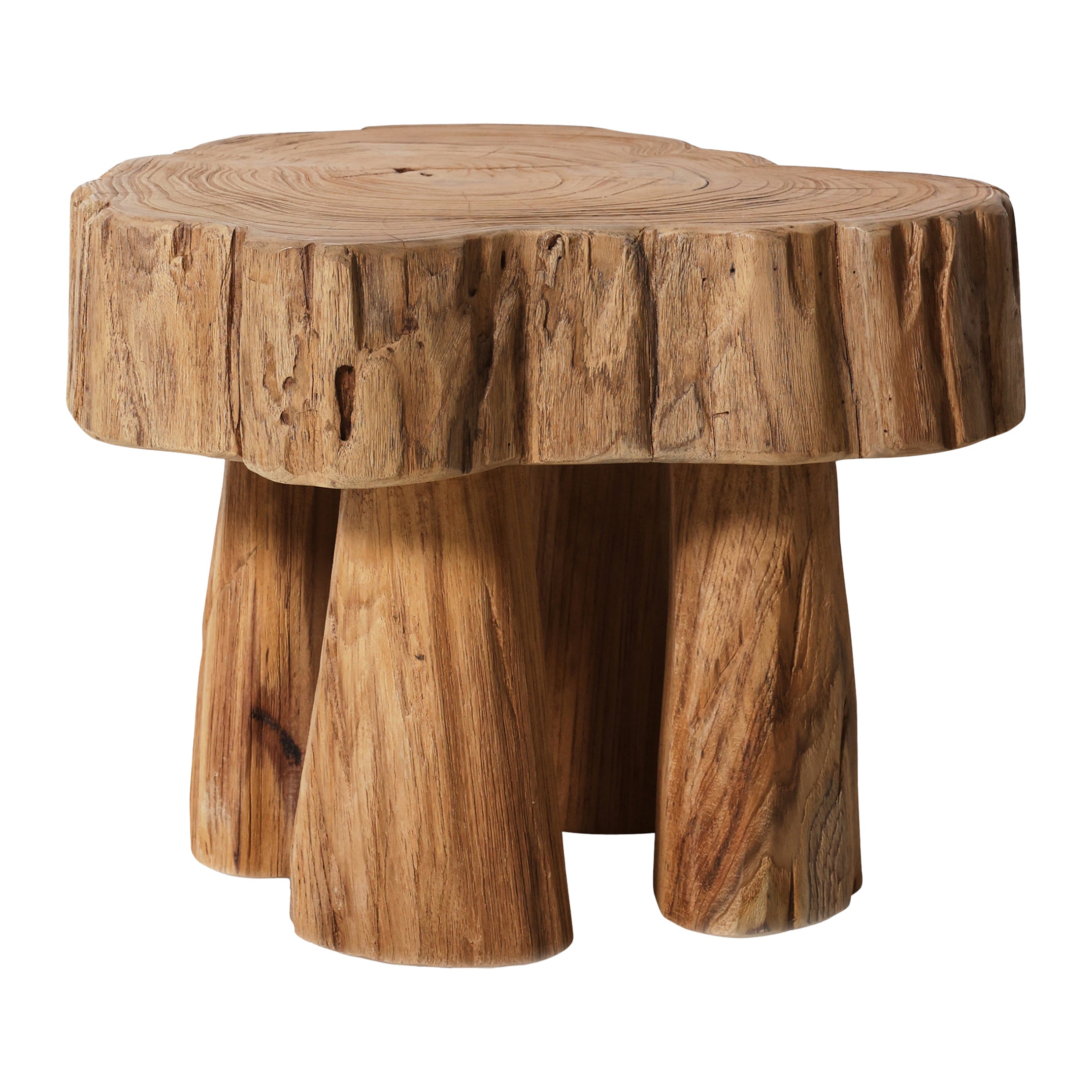 HKliving Log Wooden Kruk - Teak