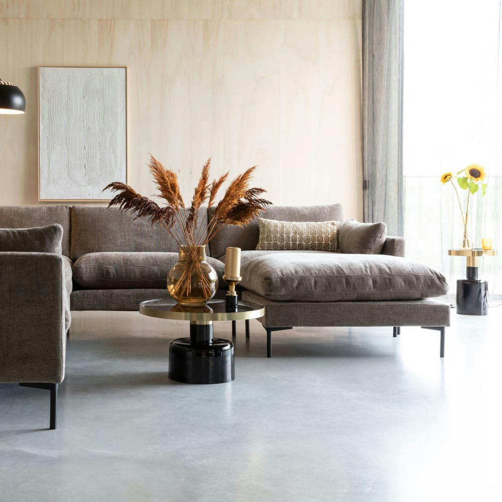 SUMMER - Pouf en tissu café