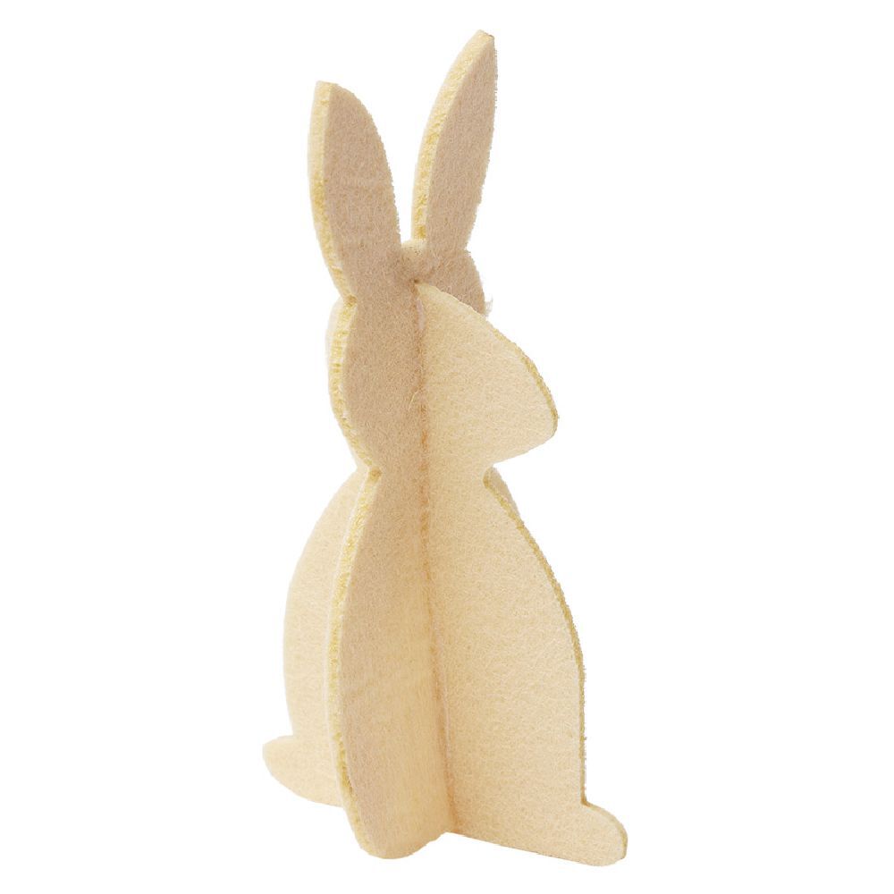 Lapin origami à poser déco Pâques feutrine Ø7,5xH15cm x3