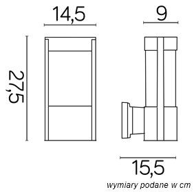 Kinkiet zewnętrzny czarno-biały ELIS 1xE27x60W IP54 SU-MA