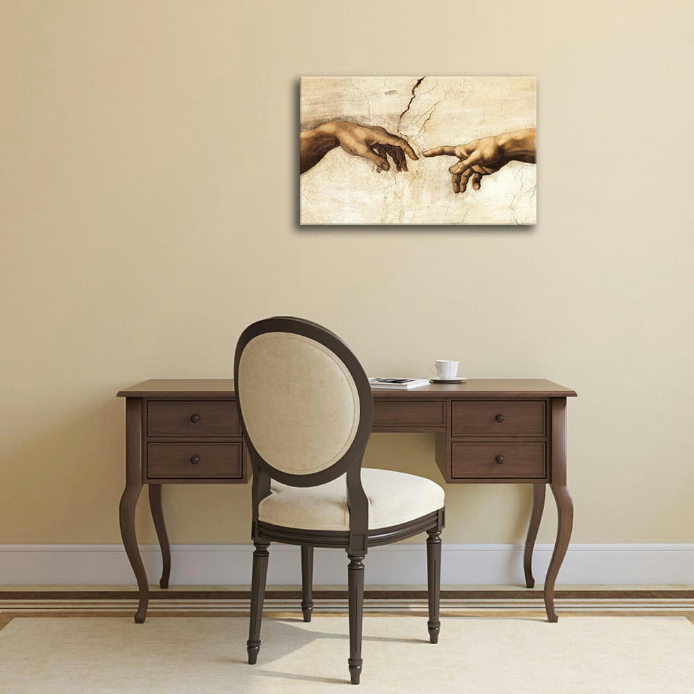 - Tableau La Création d'Adam-Détail Michelangelo Buonarroti 80x120cm