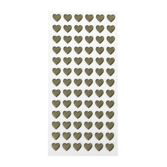 Gold Heart Puffy Stickers 78 Pack