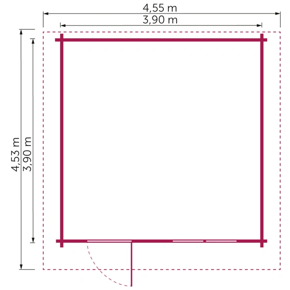 Gartenhaus »44-026«, BxT: 390x390 cm, unbehandelte Fichte