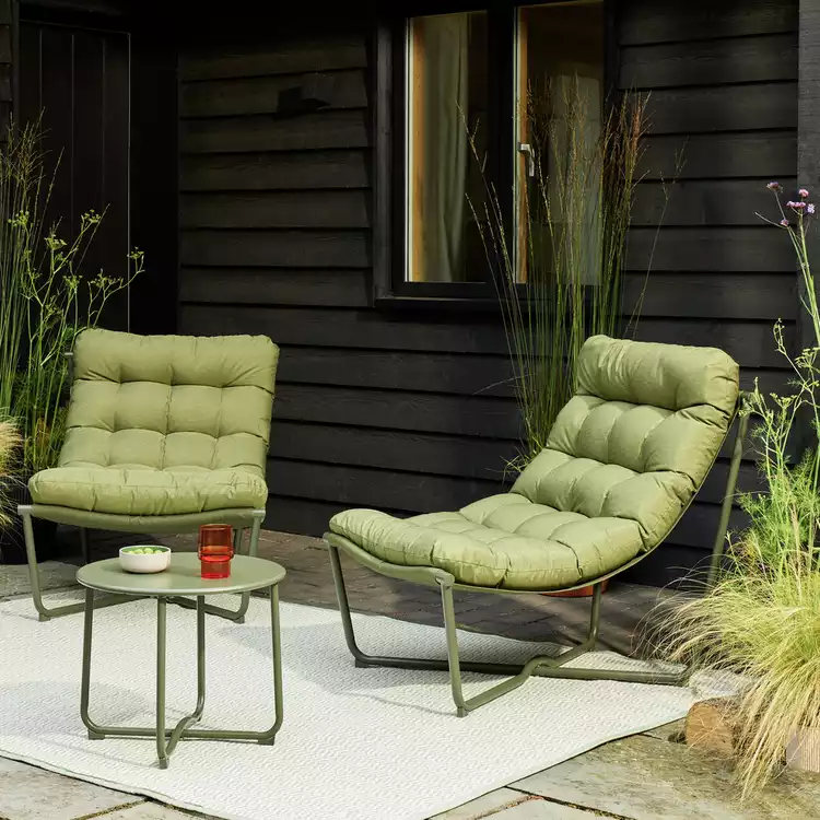 Habitat Scoop 2 Seater Metal Garden Bistro Set - Green