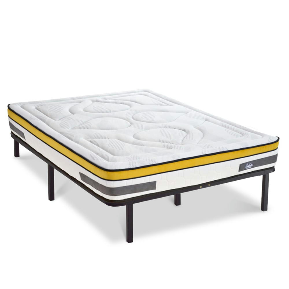 AUBERTIN - Ensemble Matelas à Ressorts ensachés et sommier métal 140x200