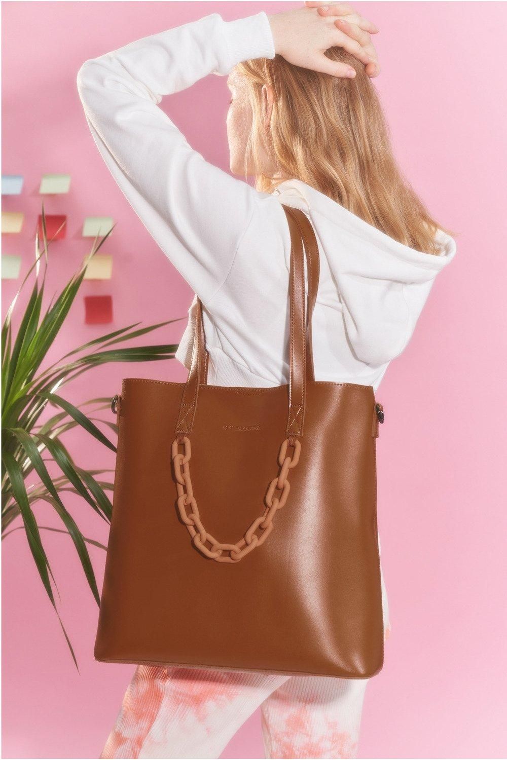Claudia Canova Elizabeth Chain Twin Strap Tote Bag