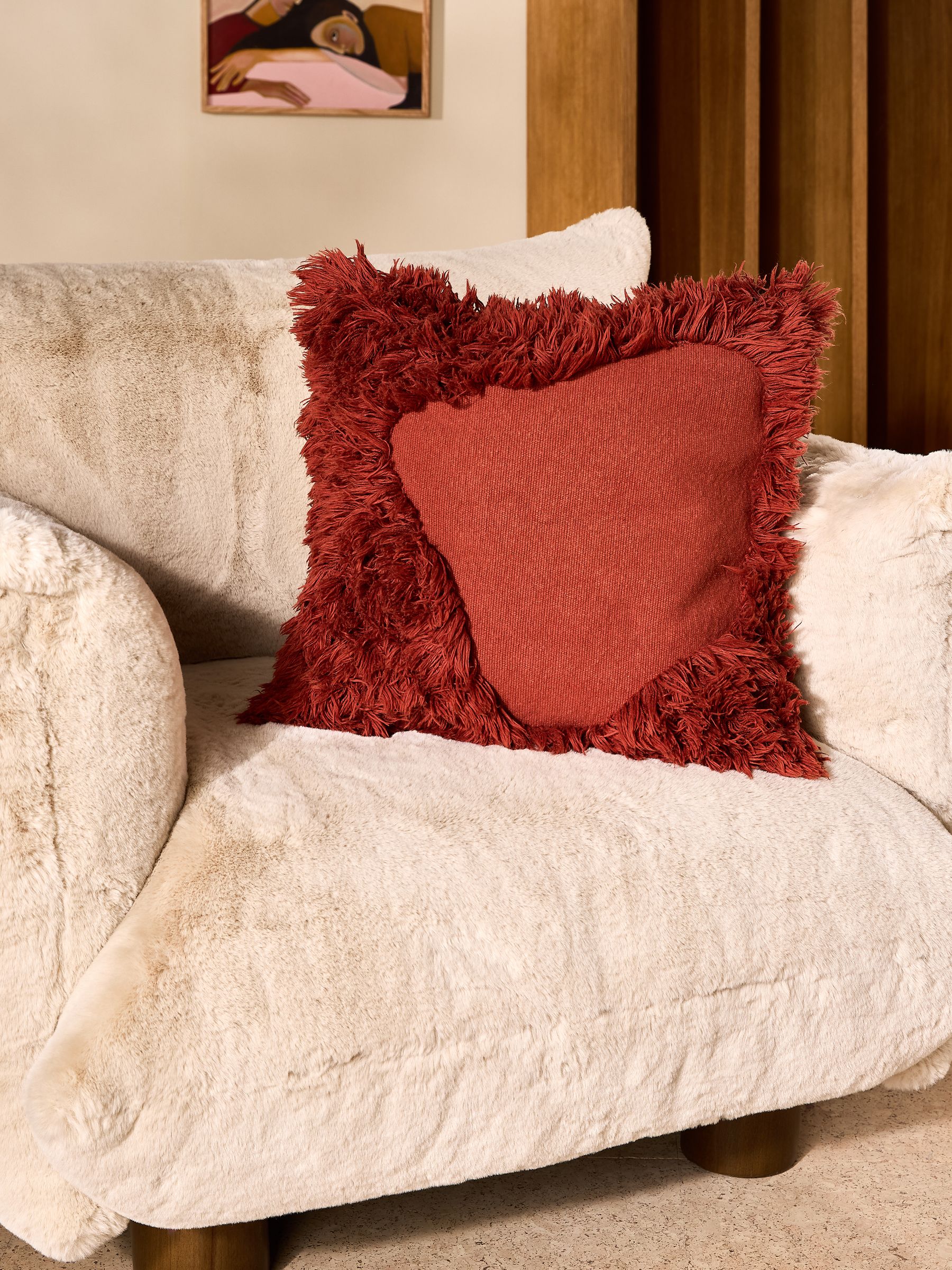 Nera Tufted Cushion in Rust