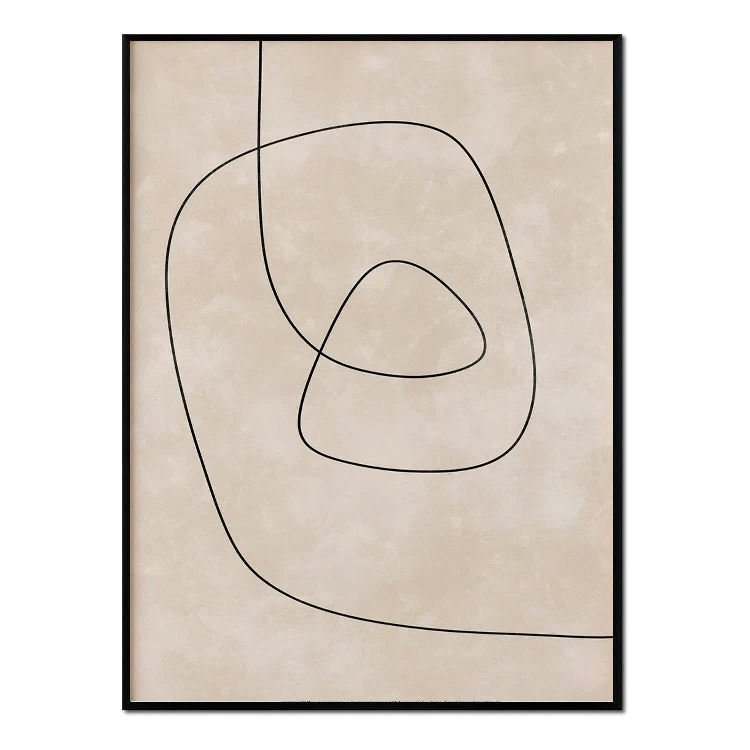 MINIMALISMO - Affiche avec cadre noir -  lignes minimalistes - 50x70