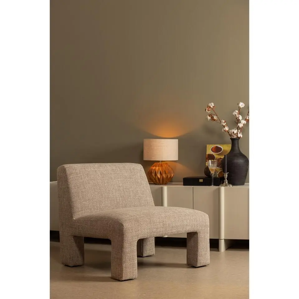 WOOOD Lavid Fauteuil - Polyester - Naturel - 73x74x84
