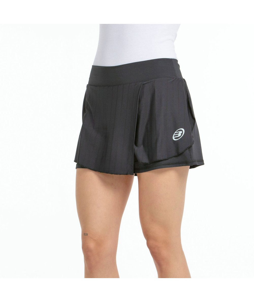 FALDA BULLPADEL ADRAR NEGRO TEJIDO BICOLOR