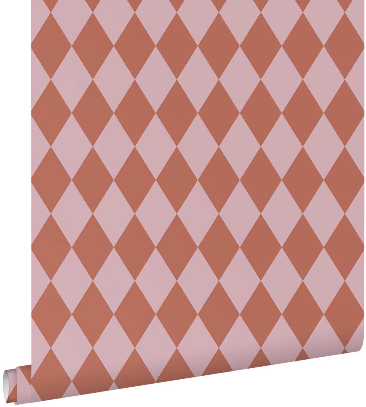 ESTAhome behang ruiten terracotta roze - 50 x 900 cm - 131598