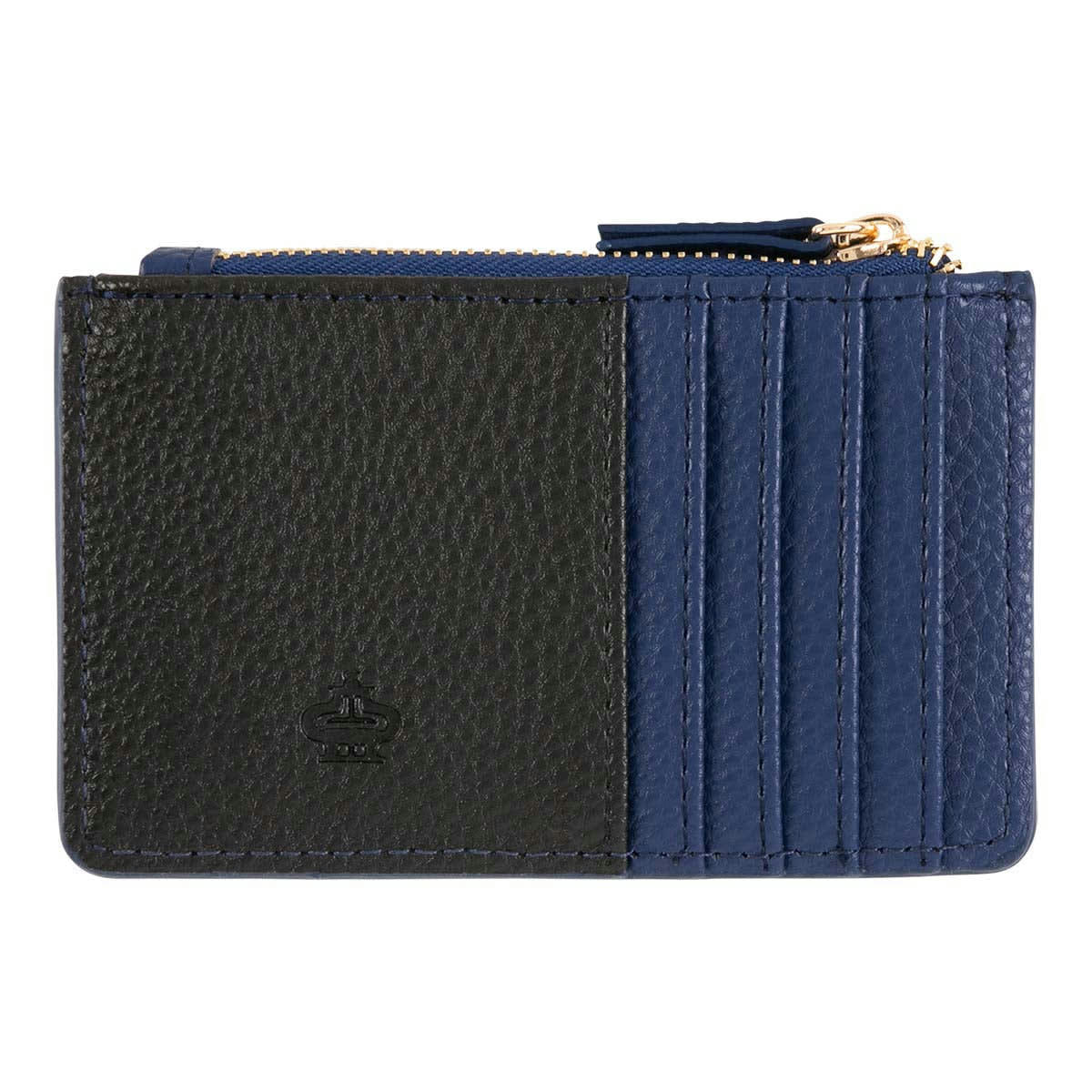 - Porte-cartes Zippé - Noir Et Bleu Marine