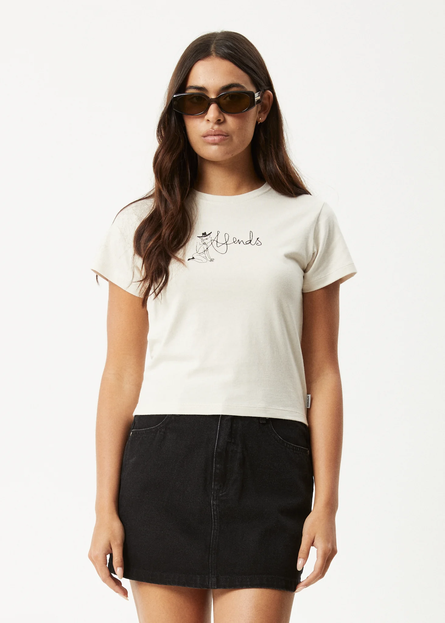 AFENDS Womens Karlee -  Baby Tee - Moonbeam