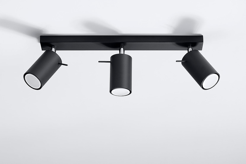 Lampa sufitowa Ring 3 -punktowy spot stalowy czarny