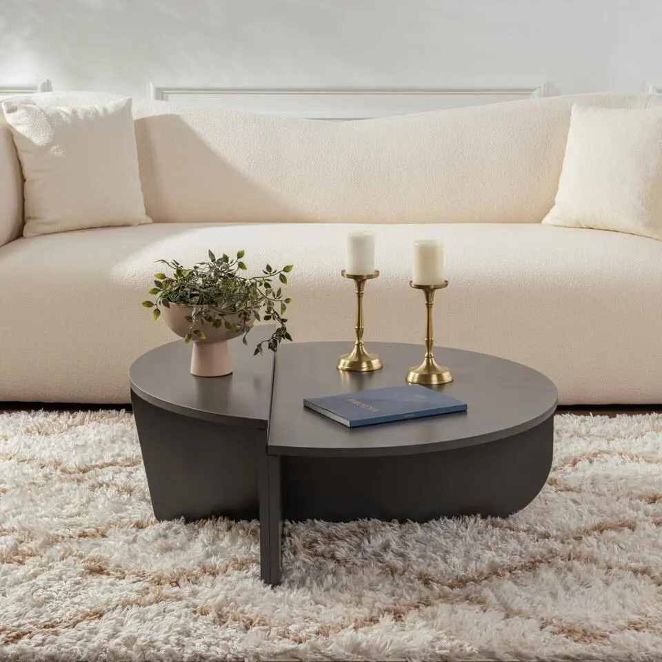 Salontafel Rond Antraciet - 90x90x35cm - Orion