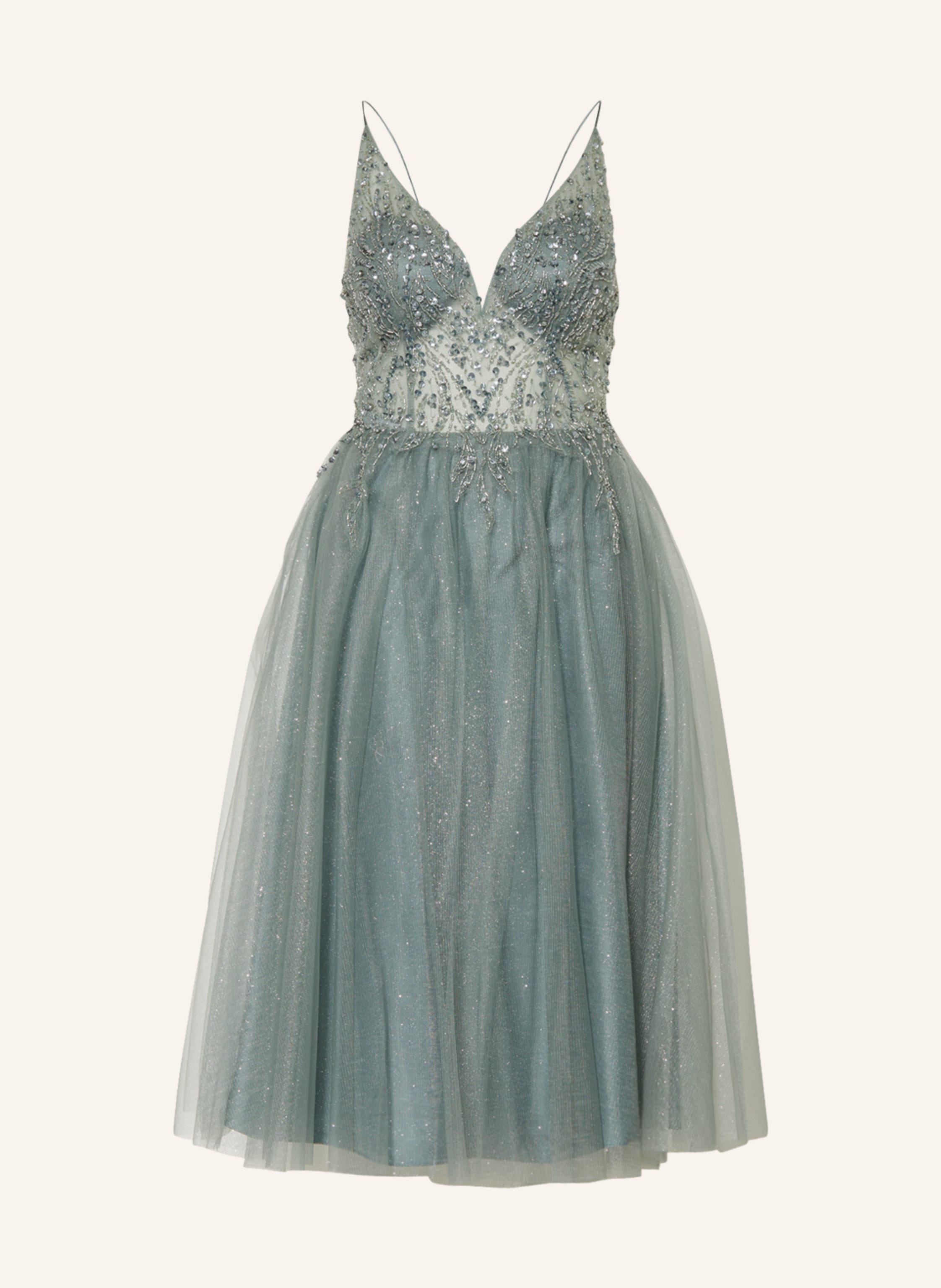 unique Cocktailkleid mit Pailletten und Schmuckperlen