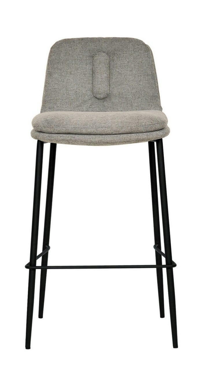 MGM - 2 Chaises de bar en tissu gris clair