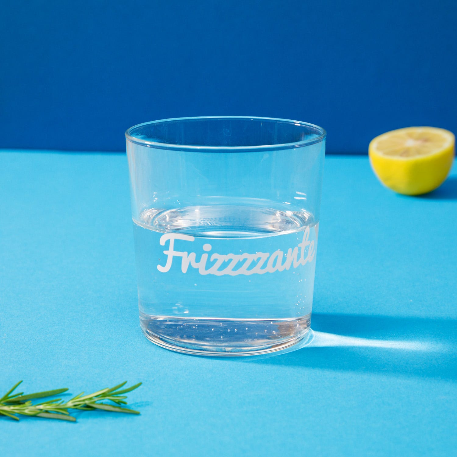 Bicchiere acqua vetro scritta Frizzante 360 ml