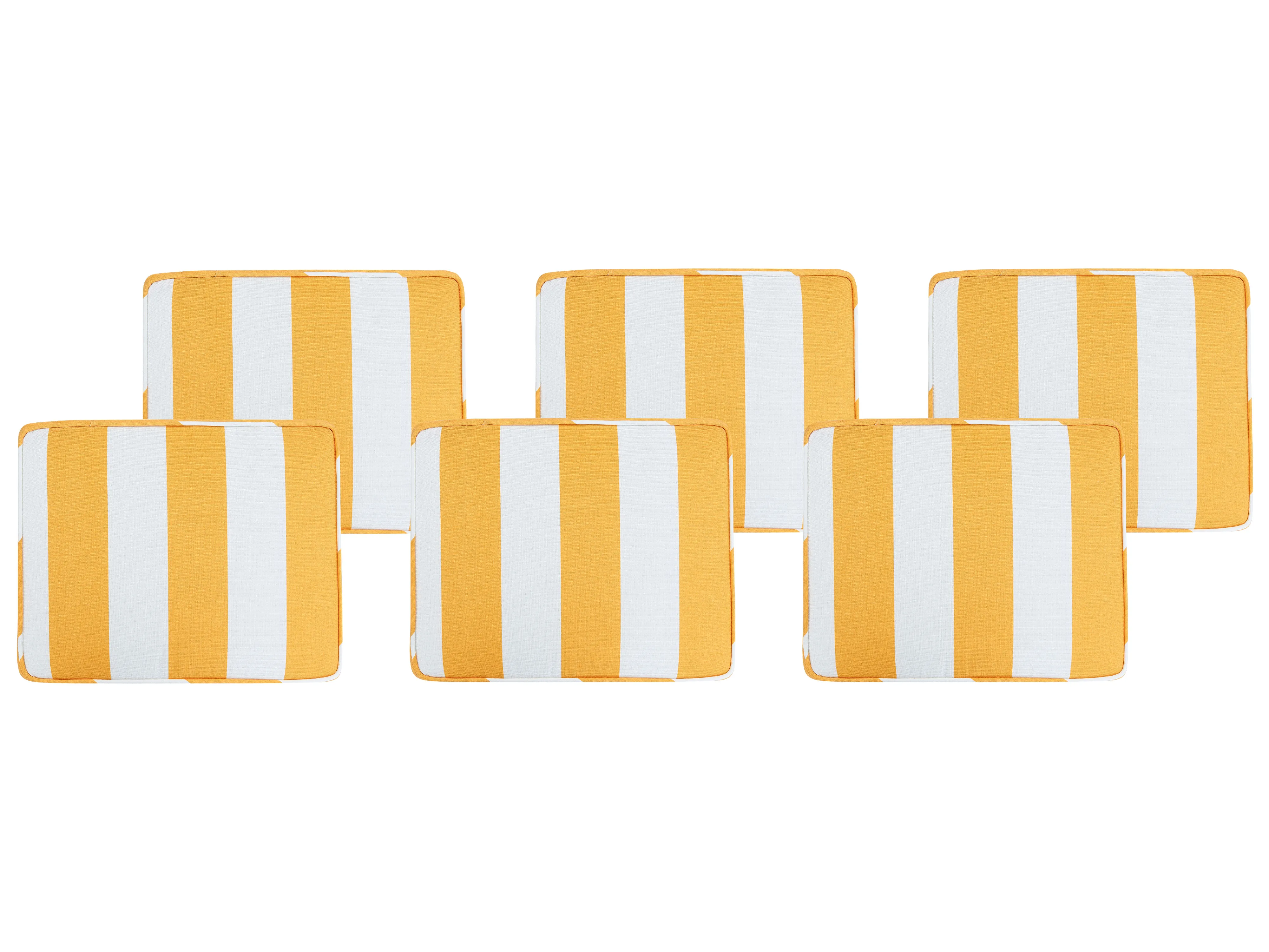 Set of 6 Garden Chair Cushions TOLVE 39 x 31 cm Yellow