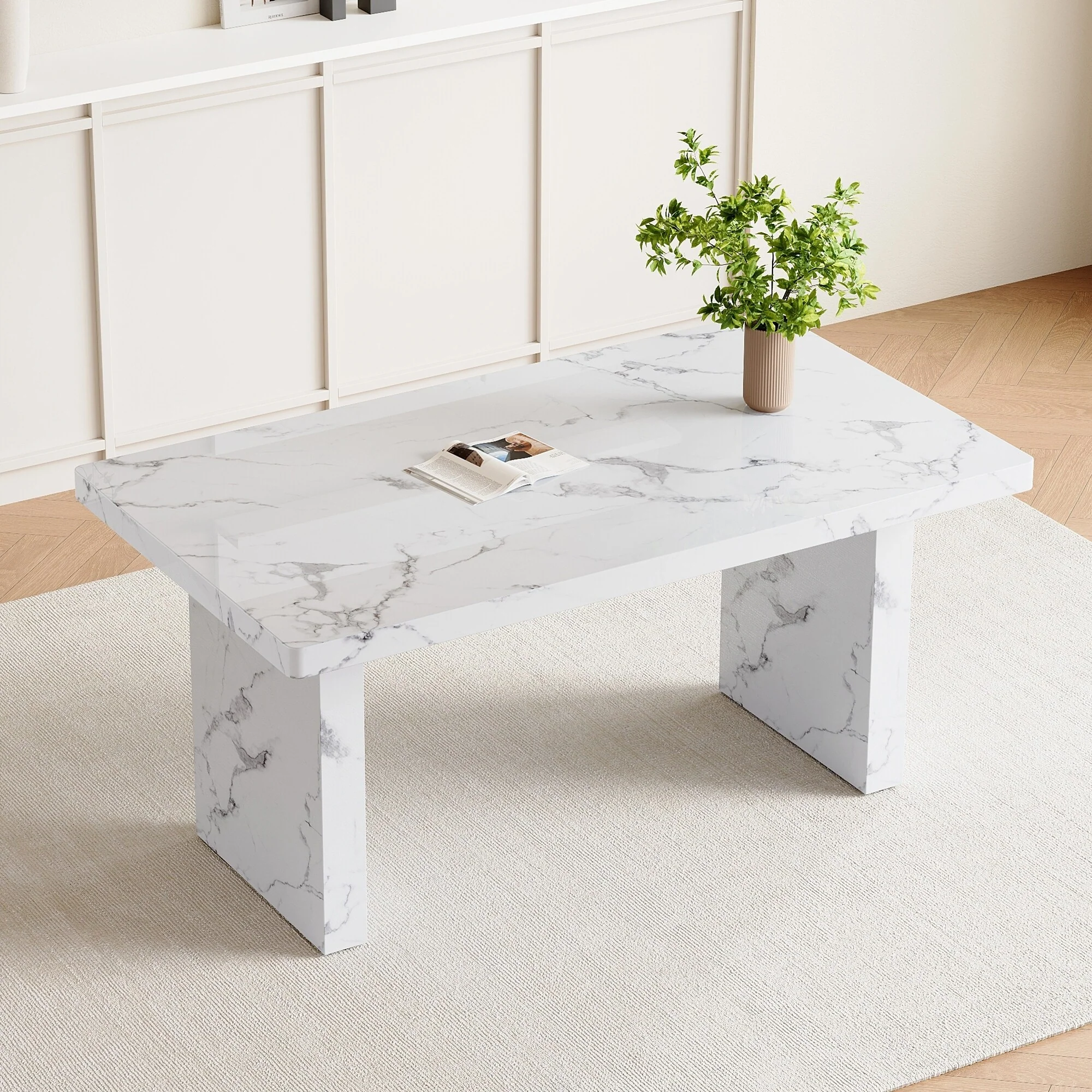 Modern Dining Table with Exquisite Texture Office Table Accent Table Computer Table for Dining Room