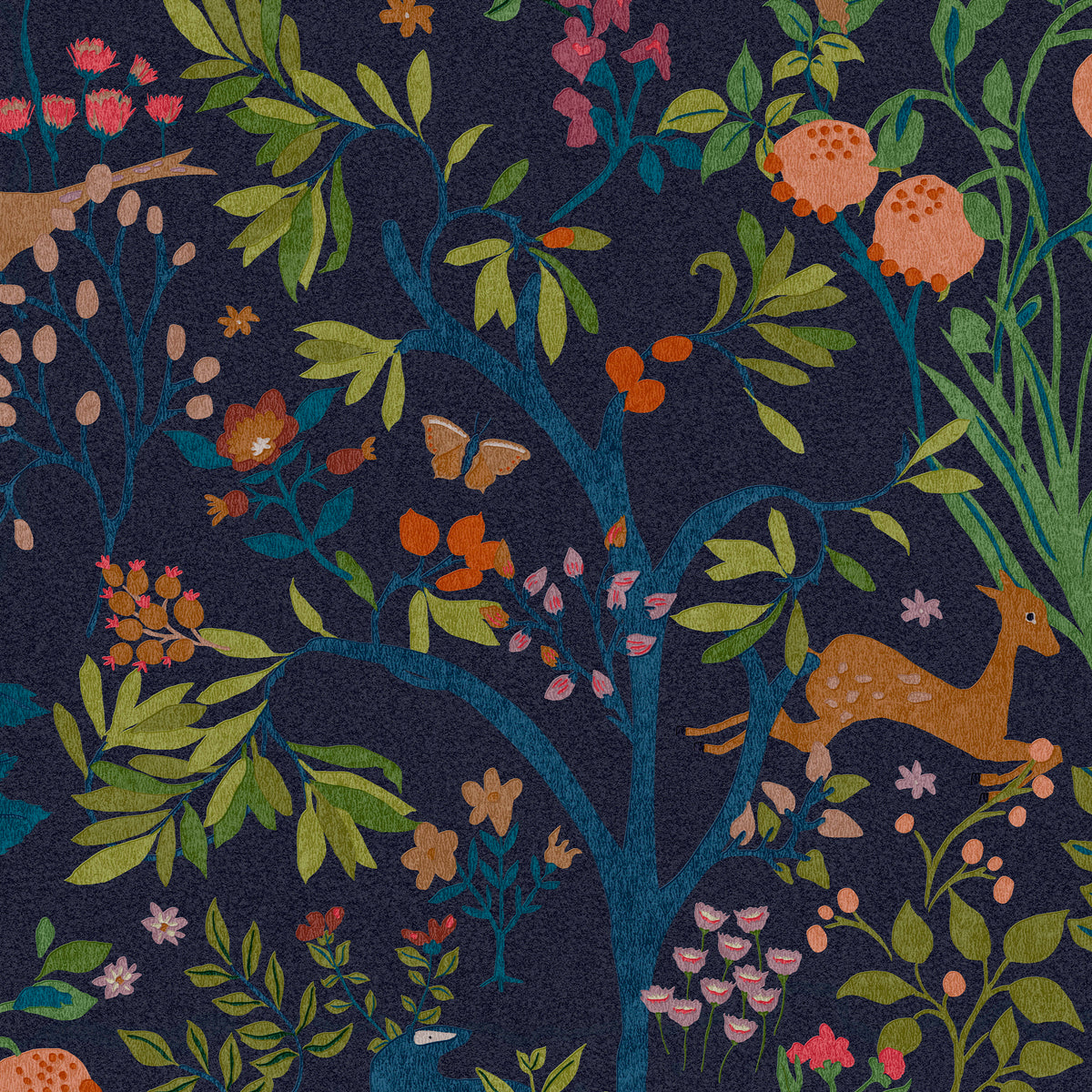 Joules Vliesbehang - Enchanted Woodland Navy - 1005x52