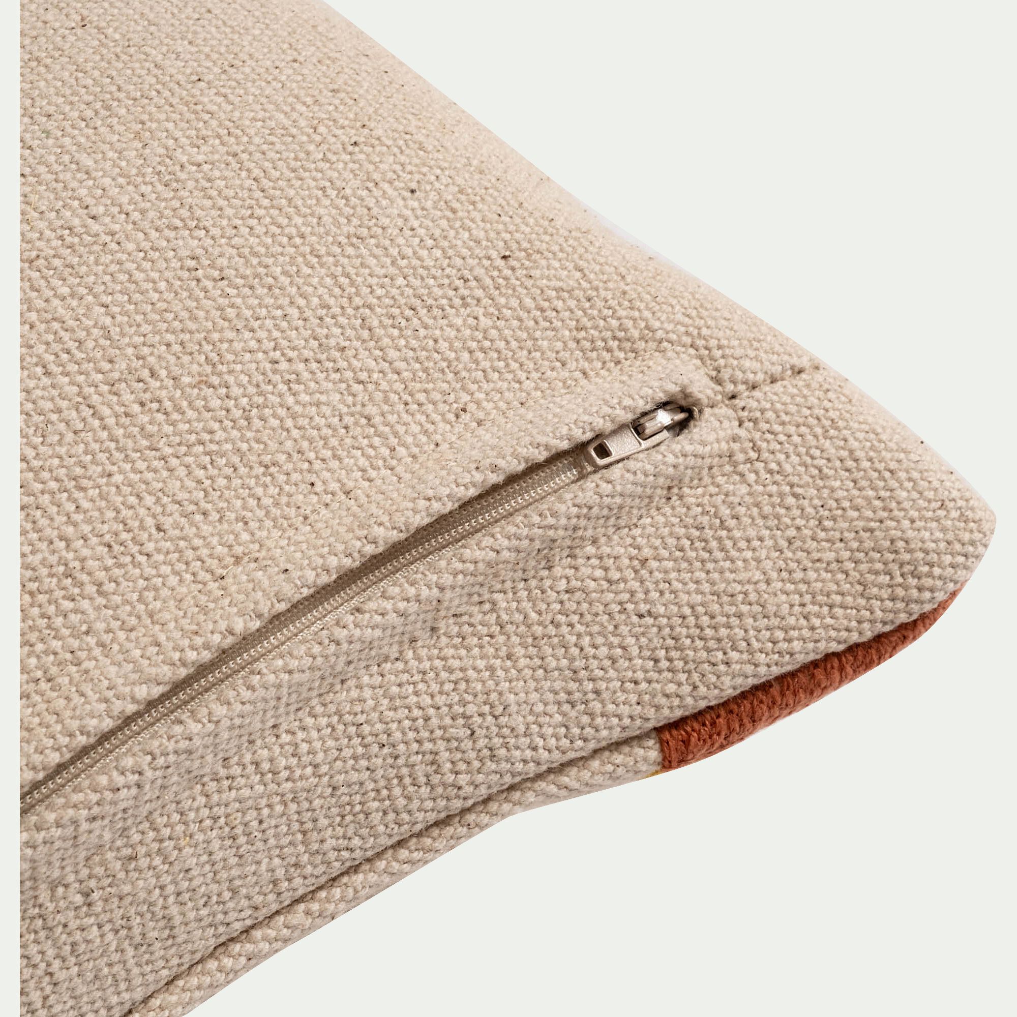MARIBEL - Coussin à motif abstrait en coton 30x50cm - beige