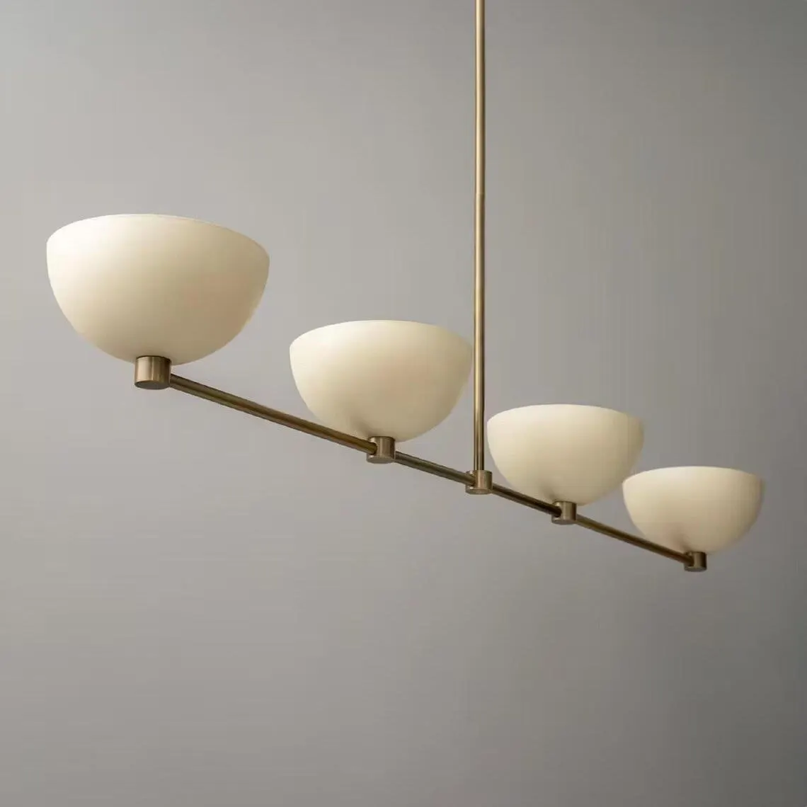 Brass Linear Chandelier Light: Mid Century Lighting Fixtures Dining Table Light