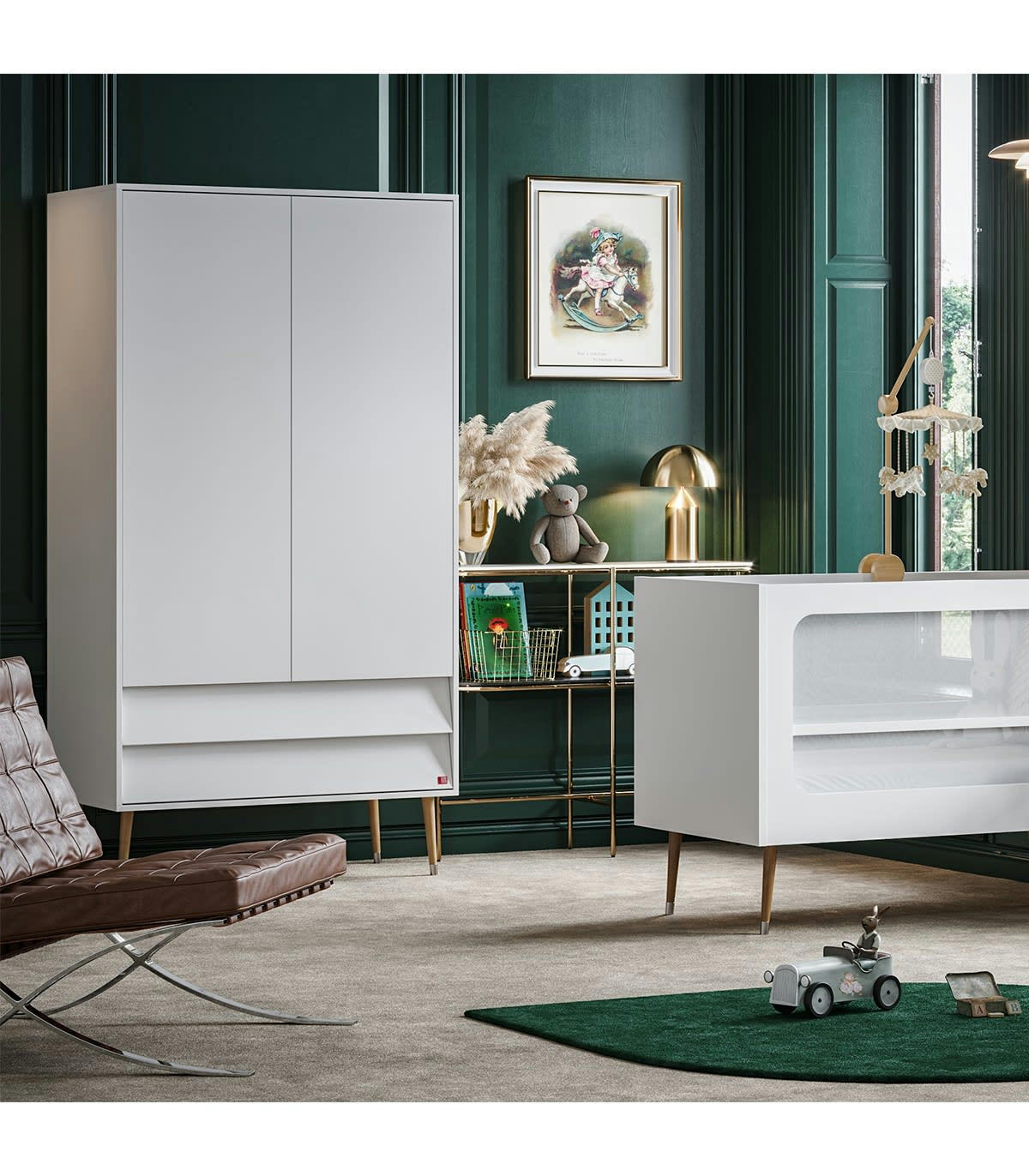 BOSQUE - Armoire 2 Portes 2 Tiroirs avec Penderie -  L100 x H191 cm