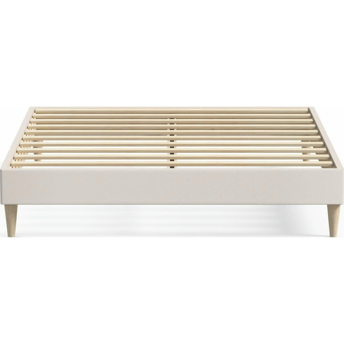DINA - Lit adulte 140x190 cm en velours beige