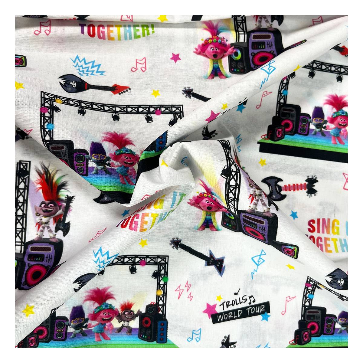 Trolls World Tour Cotton Fabric by the Metre