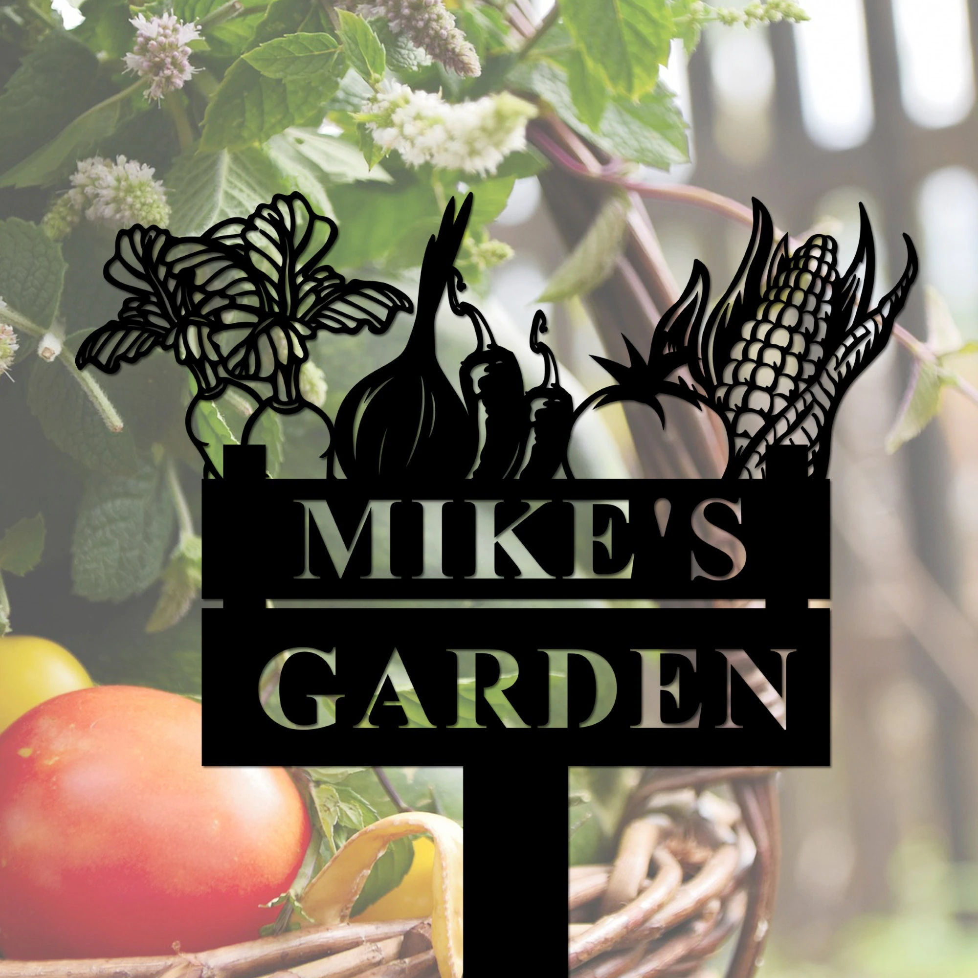 Custom Vegetables Garden Stake, Personalized Metal Garden Sign With Stake, Custom Garden Sign, Garden Decor, Greenhouse Farmer Gift