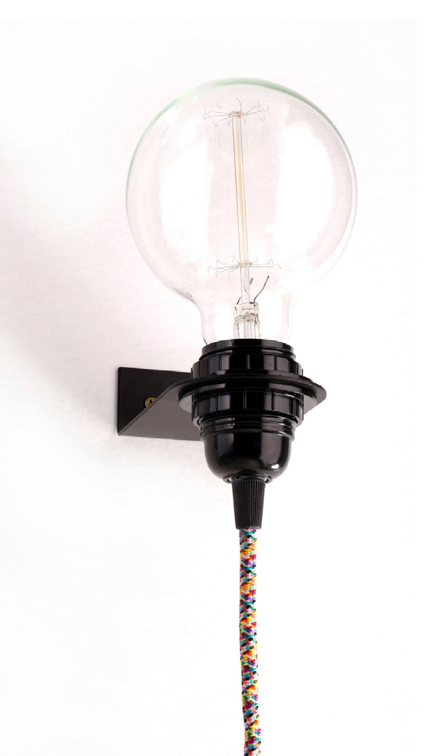 SUPPORT 2 - Applique murale courte en acier noir