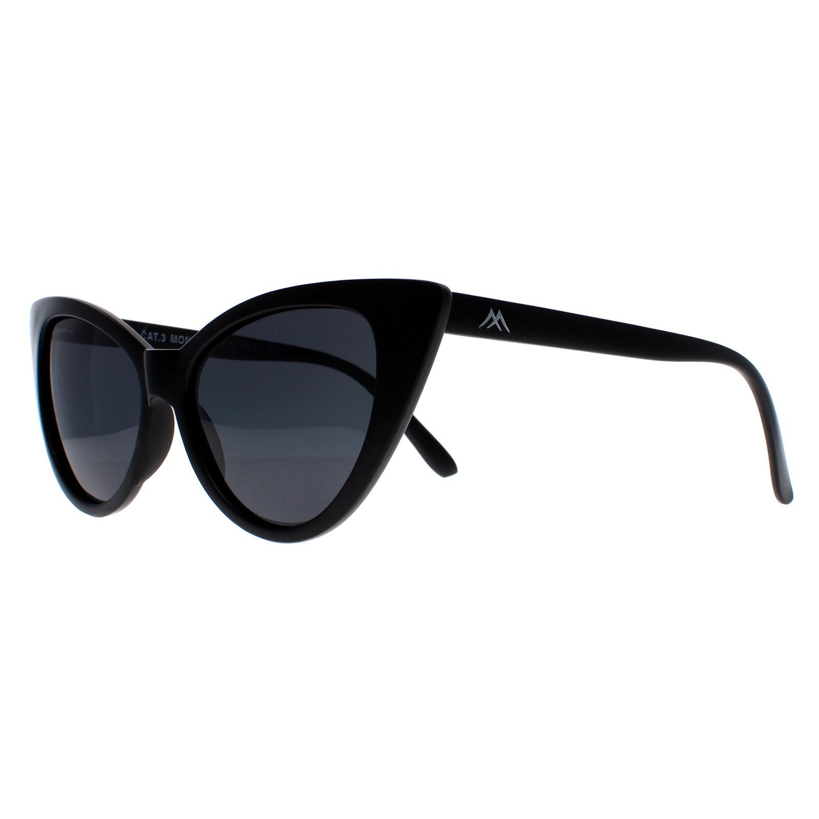 montana Cat Eye Matte Black Grey Polarized MP71