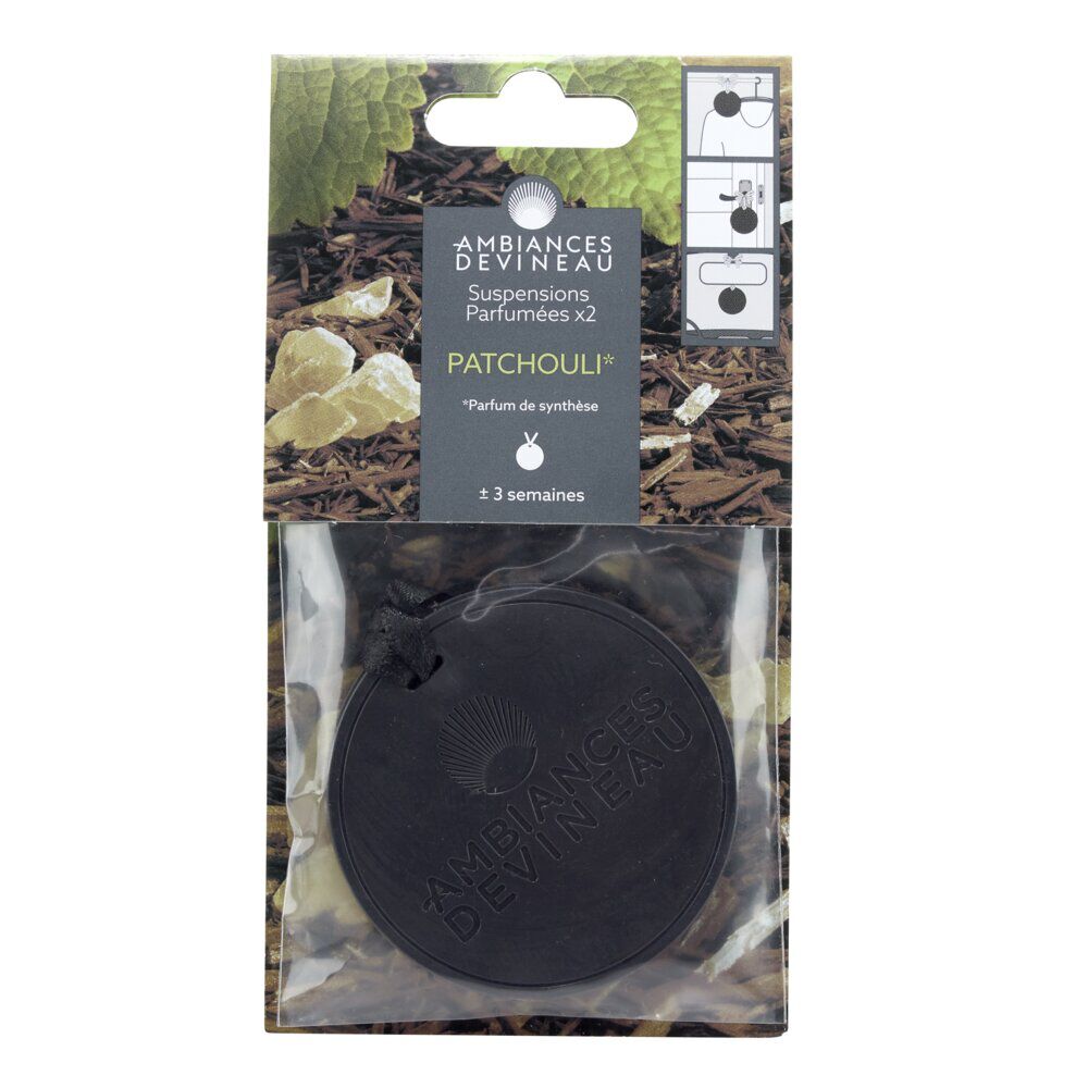 Parfum d'ambiance à suspendre x2 Ambiances Devineau senteur patchouli